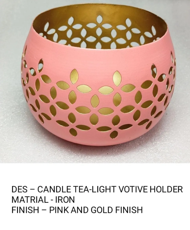 Pink Moroccan Tea Light Votive Candle Holder